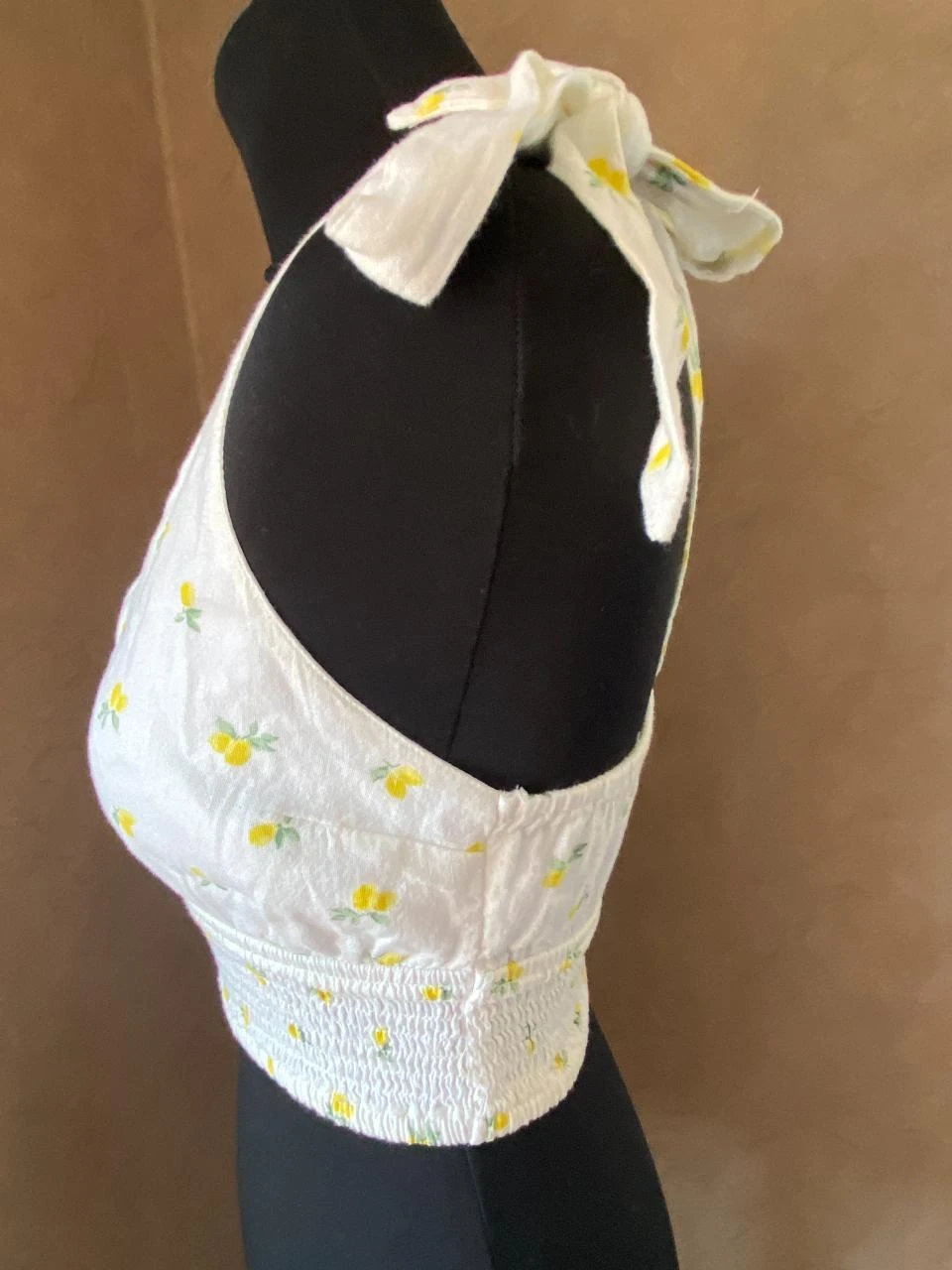 Crop top HOLLISTER wit met citroendruk maat 36 Smocks & bretels om vast te binden – Esprit – photo 5